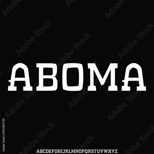 Bold display alphabet font vector set