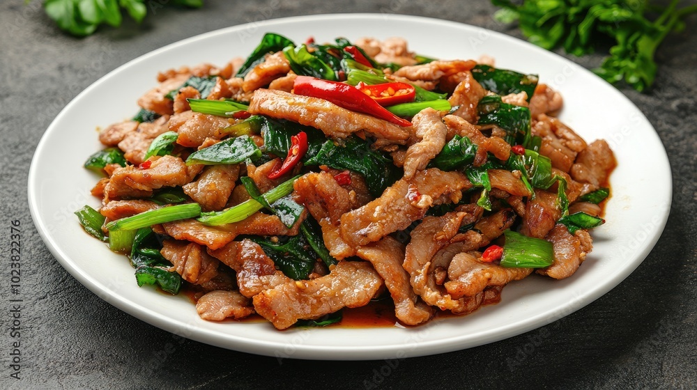 Delicious Stir-Fried Pork with Vegetables Dish Delicious Stir-Fried Pork with Vegetables Dish