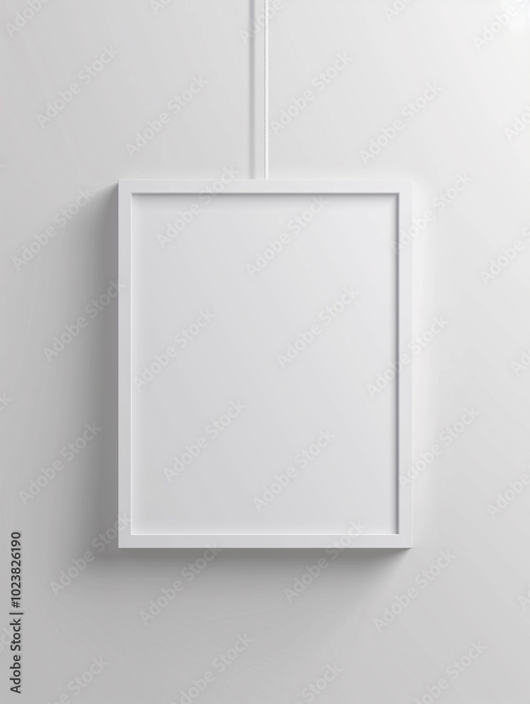 Minimalist white picture frame mounted on a plain wall, casting soft shadows.
Minimalist white picture frame mounted on a plain wall, casting soft shadows.