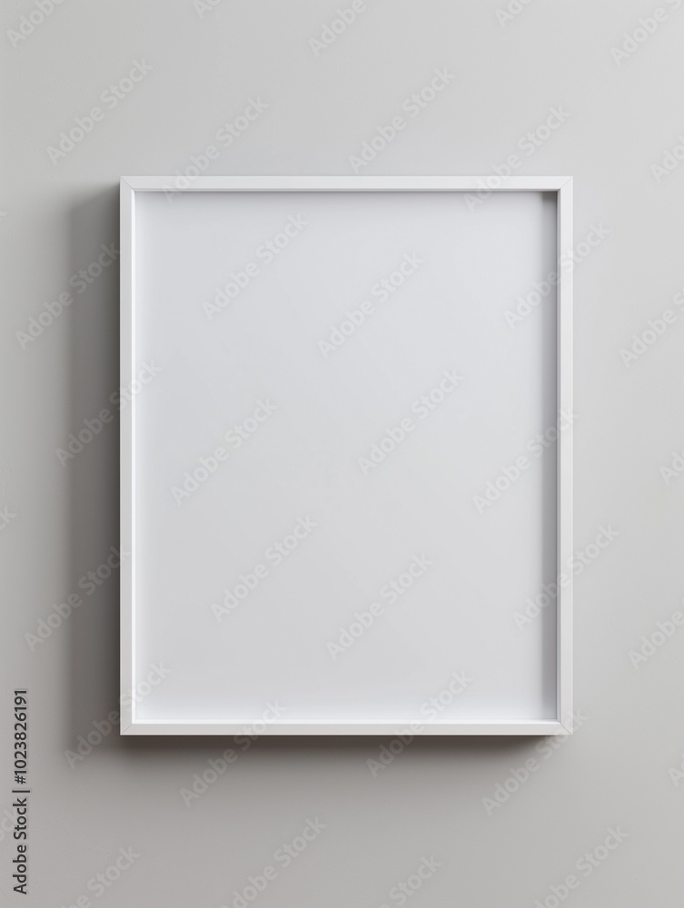 Minimalist white picture frame mounted on a plain wall, casting soft shadows.
Minimalist white picture frame mounted on a plain wall, casting soft shadows.