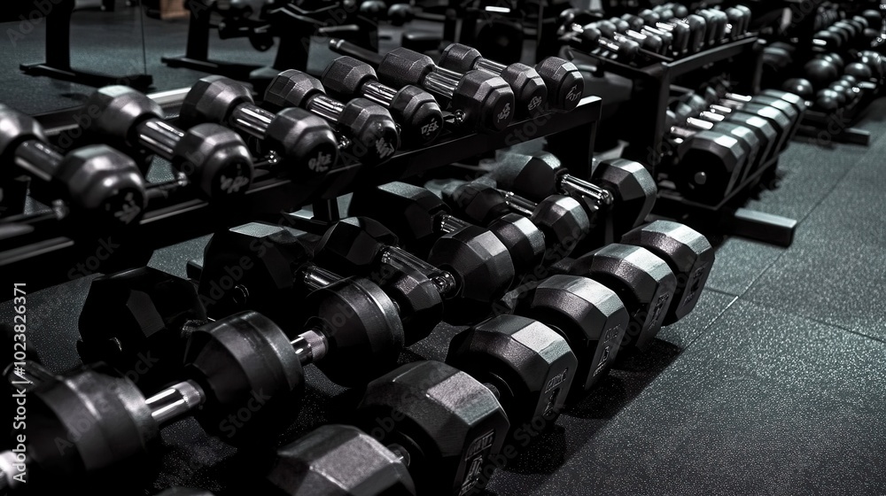 Obraz premium Person Lifting Heavy Dumbbells in Modern Gym