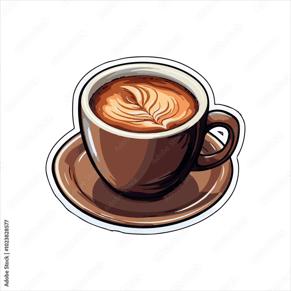 Obraz premium cup of coffee with beans,coffee, cup, drink, cafe, espresso, cappuccino, breakfast, beverage, white, hot, caffeine, brown, latte, isolated, saucer, food, morning, black, mug, milk, aroma, closeup, cup