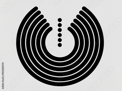 Abstract black white wavy line pattern background geometric modern design template card element paper circle dot minimalistic illustration ink