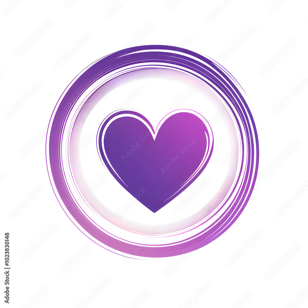 Purple Heart with Circular Gradient Waves
Purple Heart with Circular Gradient Waves
