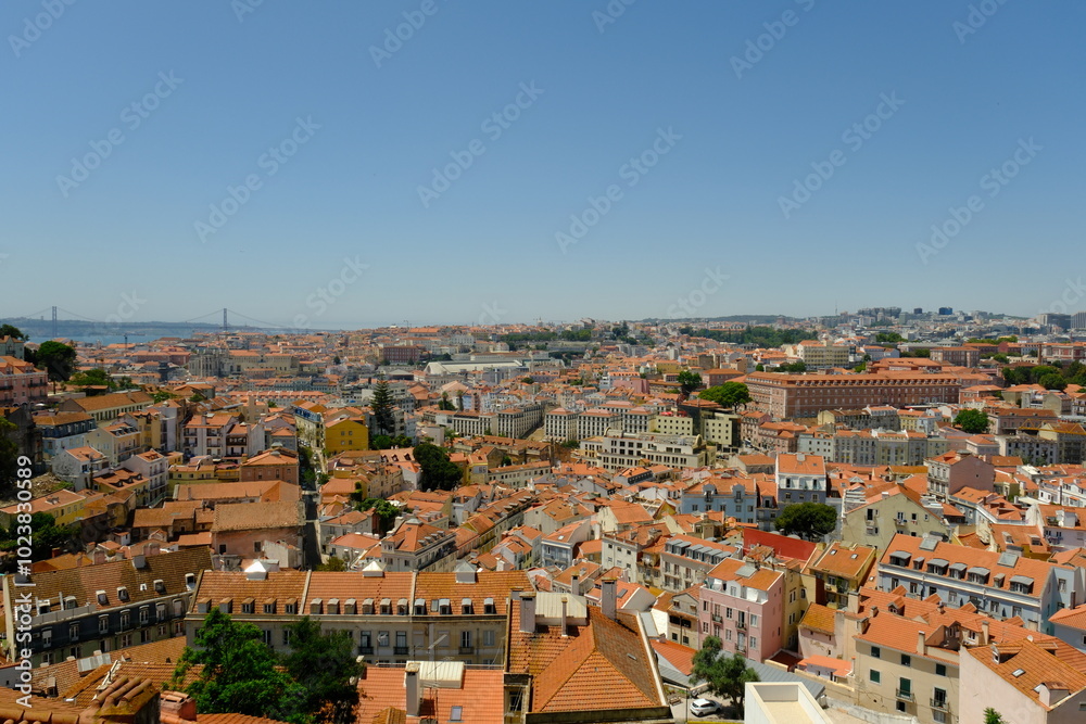 Obraz premium Lisbon Rooftops Aerial View - Portugal Cityscape 
