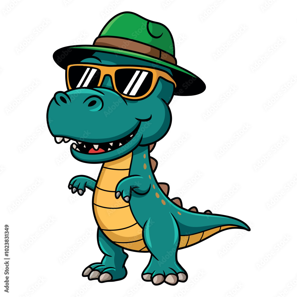 Fototapeta premium Cool Dinosaur Wearing Sunglasses