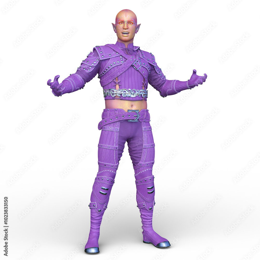 男性エイリアン　3DCGレンダリング