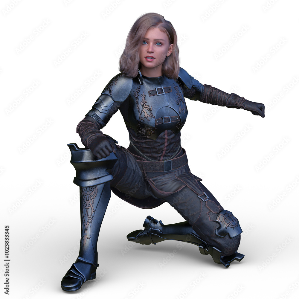 女性戦士　3DCGレンダリング