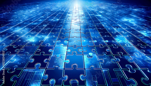 The concept of building a scalable information system like a puzzle, organizing the information flow of data exchange, API architecture
