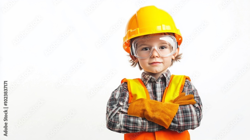 Construction symbol: boy in protective gear. Construction symbol: boy in protective gear.