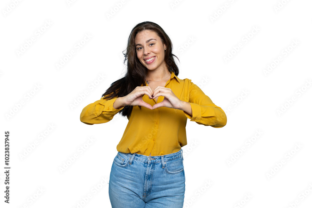 Portrait of a young businesswoman making a heart sign with her hands Portrait of a young businesswoman making a heart sign with her hands
