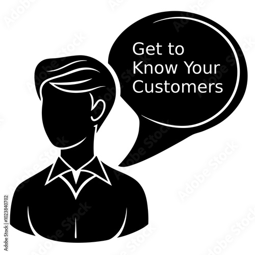 Get To Know Your Customers Day vector silhouette illustration