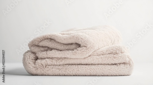 Two plush blankets, radiating warmth, rest isolated on a pure white backdrop. Their cozy embrace invites comfort and relaxation. 