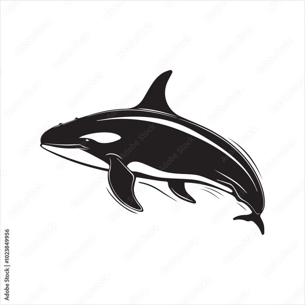 Fototapeta premium silhouette of a dolphin,fish, dolphin, shark, animal, sea, vector, ocean, water, illustration, cartoon, logo, silhouette, fin, nature, mammal, marine, underwater, swimming, tattoo, blue, art,