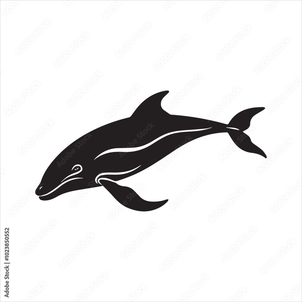 Fototapeta premium silhouette of a dolphin,fish, dolphin, shark, animal, sea, vector, ocean, water, illustration, cartoon, logo, silhouette, fin, nature, mammal, marine, underwater, swimming, tattoo, blue, art,