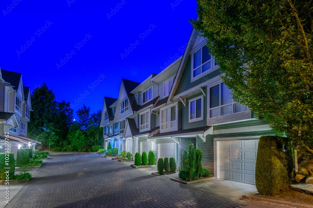Luxury house at night in Vancouver, Canada. Luxury house at night in Vancouver, Canada.