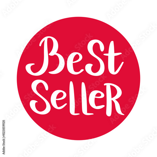 Best seller label, badge, sticker or tag for online shopping lettering