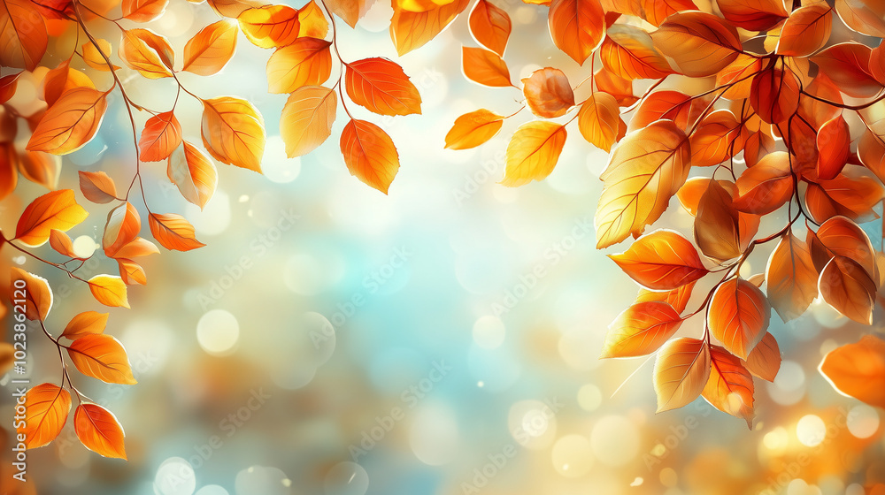 Autumn Leaves & Bokeh Effect in Warm Tones Background Wallpaper Autumn Leaves & Bokeh Effect in Warm Tones Background Wallpaper