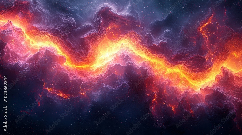 An abstract representation of a vibrant nebula filled with fiery colors of orange, red, and purple. The cosmic scene evokes a sense of wonder and creativity. An abstract representation of a vibrant nebula filled with fiery colors of orange, red, and purple. The cosmic scene evokes a sense of wonder and creativity.
