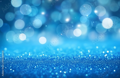 Magical Blue Bokeh Background With Shimmering Effects