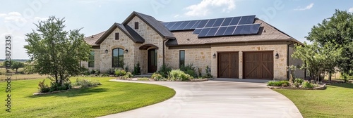 Modern Texas House With Solar Panels Enhancing Energy Efficiency and Sustainability photo