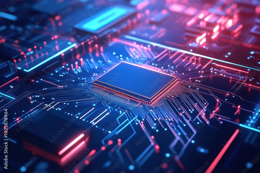 Abstract microchip background with sharp lines and digital textures Abstract microchip background with sharp lines and digital textures