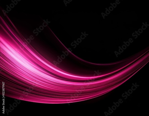 Abstract pink light swoosh on a black background overlay