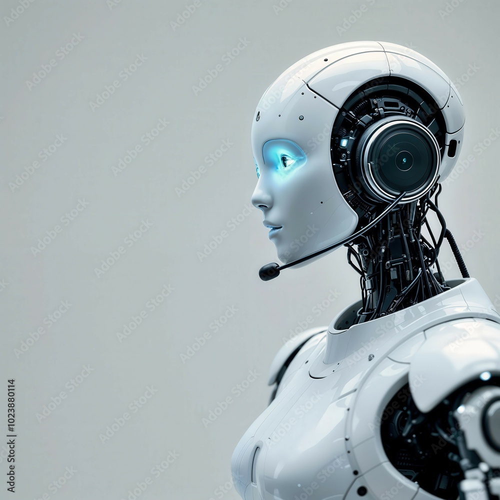 Robot, AI, bot, support, representative, operator, answering, service, hotline, call, center Robot, AI, bot, support, representative, operator, answering, service, hotline, call, center