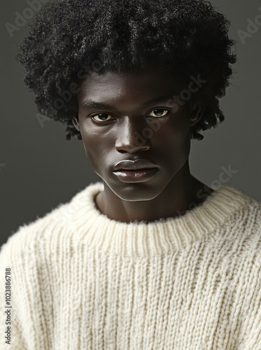 Portrait of young stylish afro american