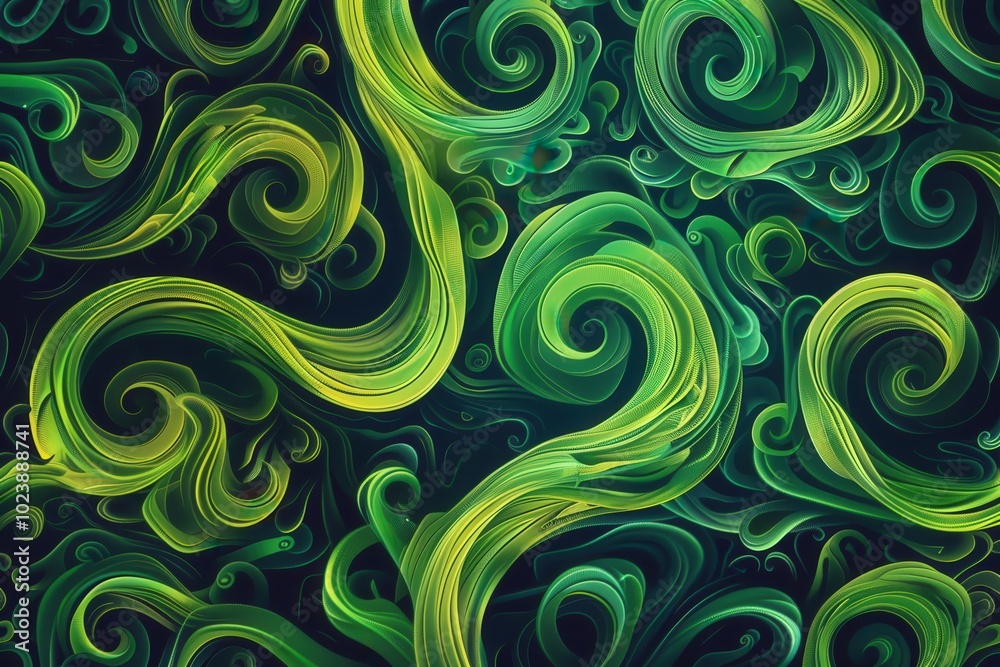A green background with green swirls and a green smokey background, generative ai image A green background with green swirls and a green smokey background, generative ai image