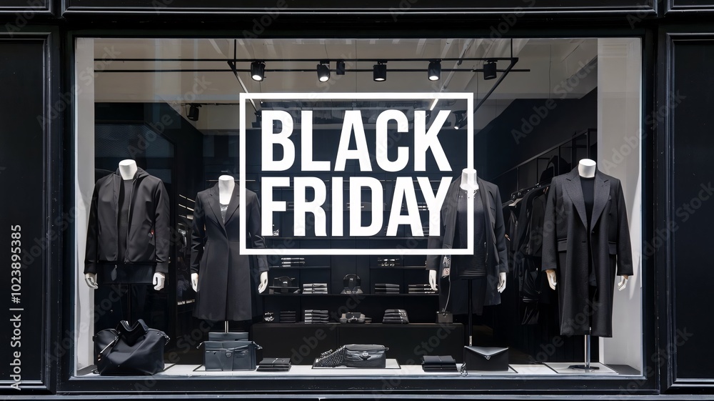 © organik - Black Friday sale sign on store window. Black Friday sale concept. © organik - Black Friday sale sign on store window. Black Friday sale concept.
