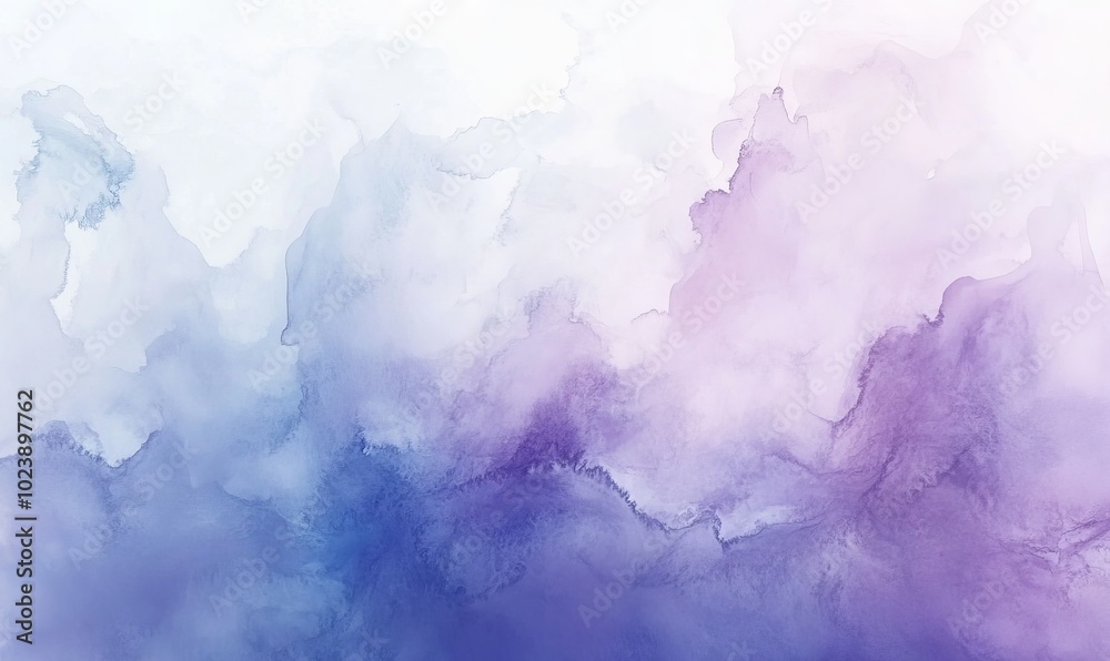 A soft abstract watercolor wash featuring delicate shades of purple and blue blending harmoniously for a soothing backdrop A soft abstract watercolor wash featuring delicate shades of purple and blue blending harmoniously for a soothing backdrop