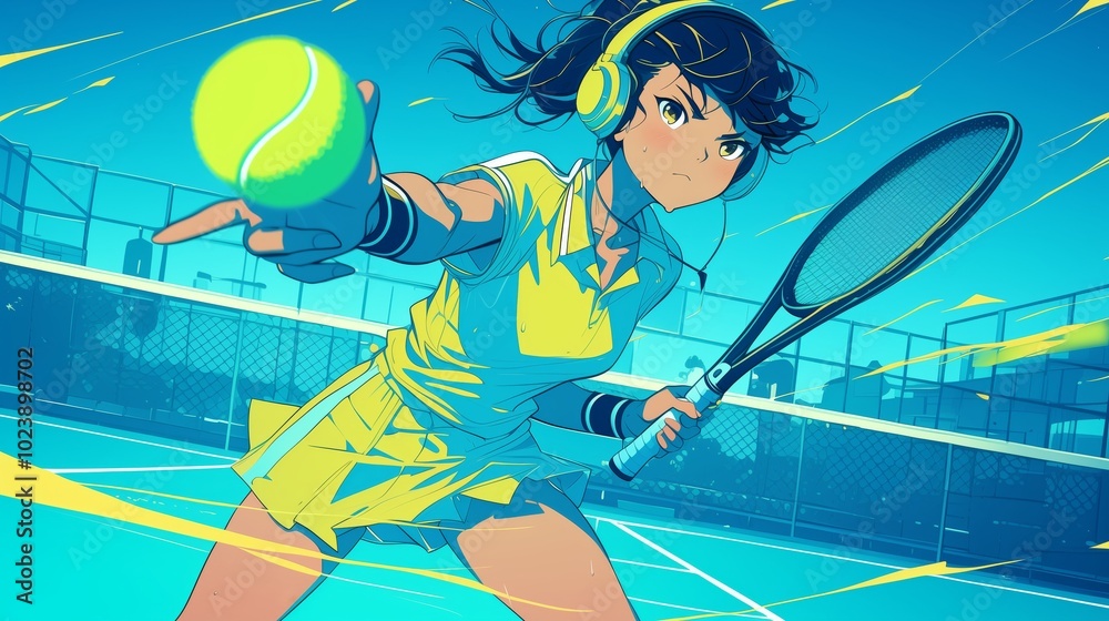Game On: Tennis in Motion 80s anime rainbow retro fashion Game On: Tennis in Motion 80s anime rainbow retro fashion