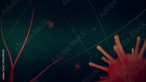 Animated RSV virus cells on background