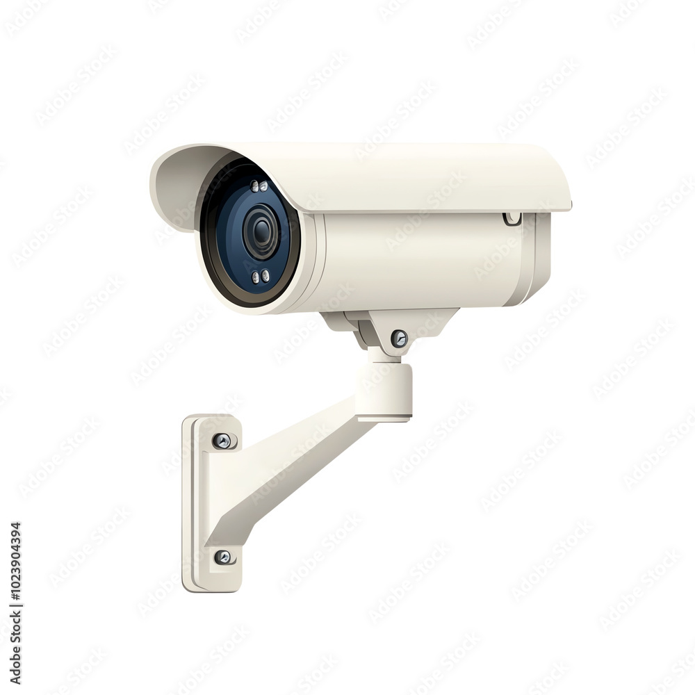 Modern security camera on a white isolated background. transparent background Modern security camera on a white isolated background. transparent background