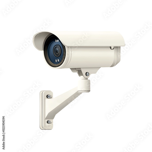 Modern security camera on a white isolated background. transparent background