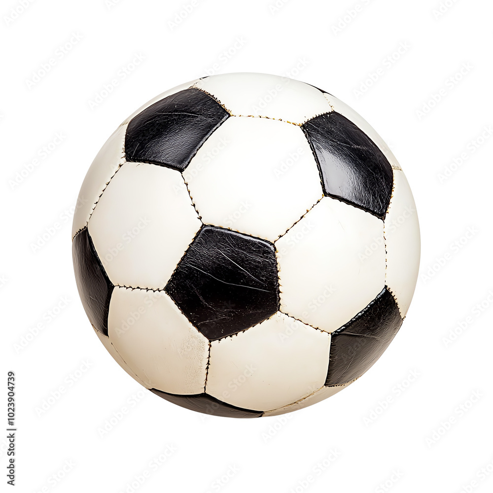 Obraz premium Classic black and white soccer ball, white isolate background. transparent background