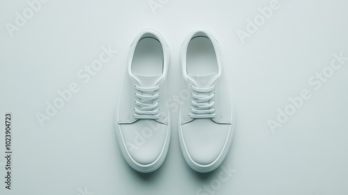 Minimalist White Sneakers on a Neutral Background