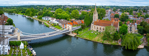 Aerial view of Marlow,a town and civil parish within the Unitary Authority of Buckinghamshire, England photo