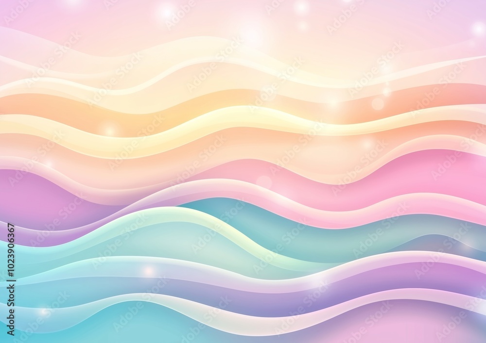 Obraz premium Elegant Abstract Design of Soft Pastel Waves in Light Colors