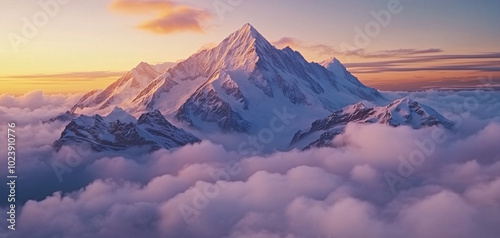 Sunrise in the mountains wallpaper background 003
