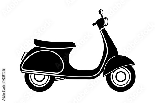 vintage scooter vector illustration