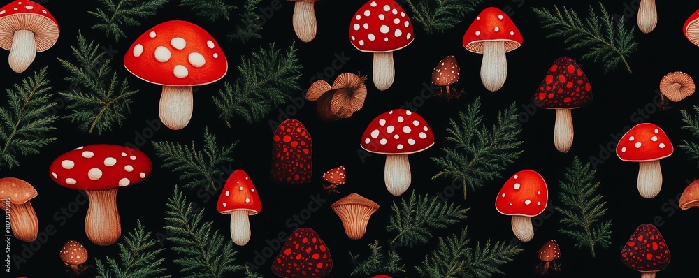 Tiny fairies with mushrooms Tiny fairies with mushrooms