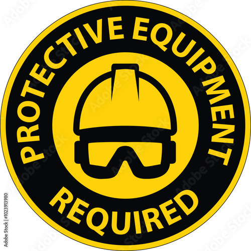 Floor Sign, Protective Equipment Required