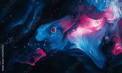 Abstract flow of liquid paints in mix