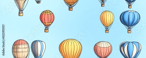 Colorful hot air balloons in the sky