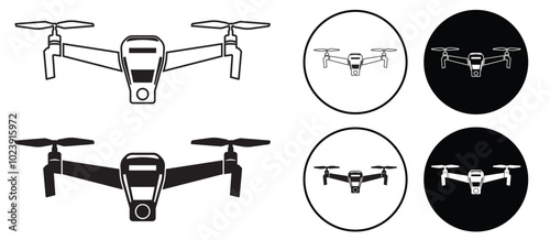 Drone Icon Set in Various Styles and Formats