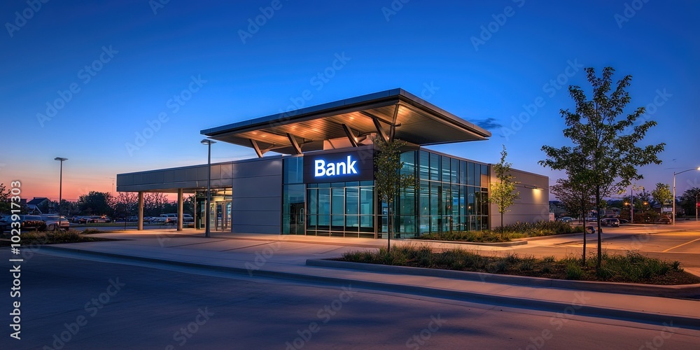 modern bank exterior, sign modern bank exterior, sign
