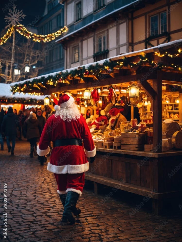 Fototapeta premium santa claus with christmas gifts