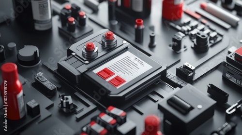 Modern Electronics Components and Tools Layout